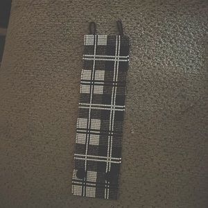 Beaded black white and bronze bracelet